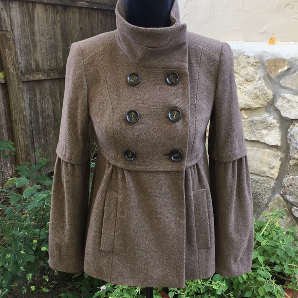 Vintage- Ann Taylor Loft |  Brown Pea Coat - Picture 1 of 8